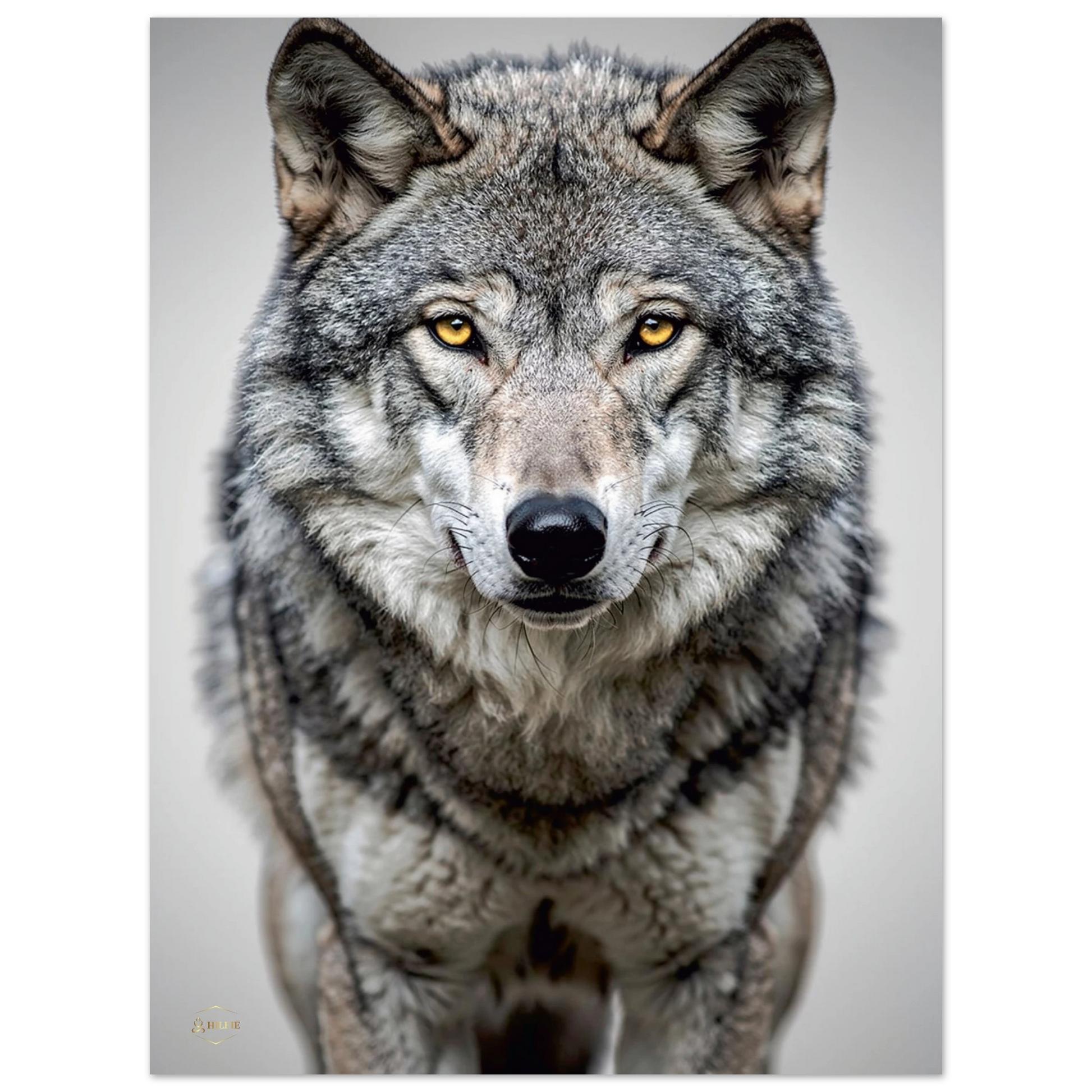 Aluminium wolf print 60x80cm woonkamer plaatsing dibond wanddecoratie premium kunst