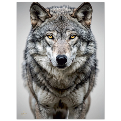 Aluminium wolf print 60x80cm woonkamer plaatsing dibond wanddecoratie premium kunst