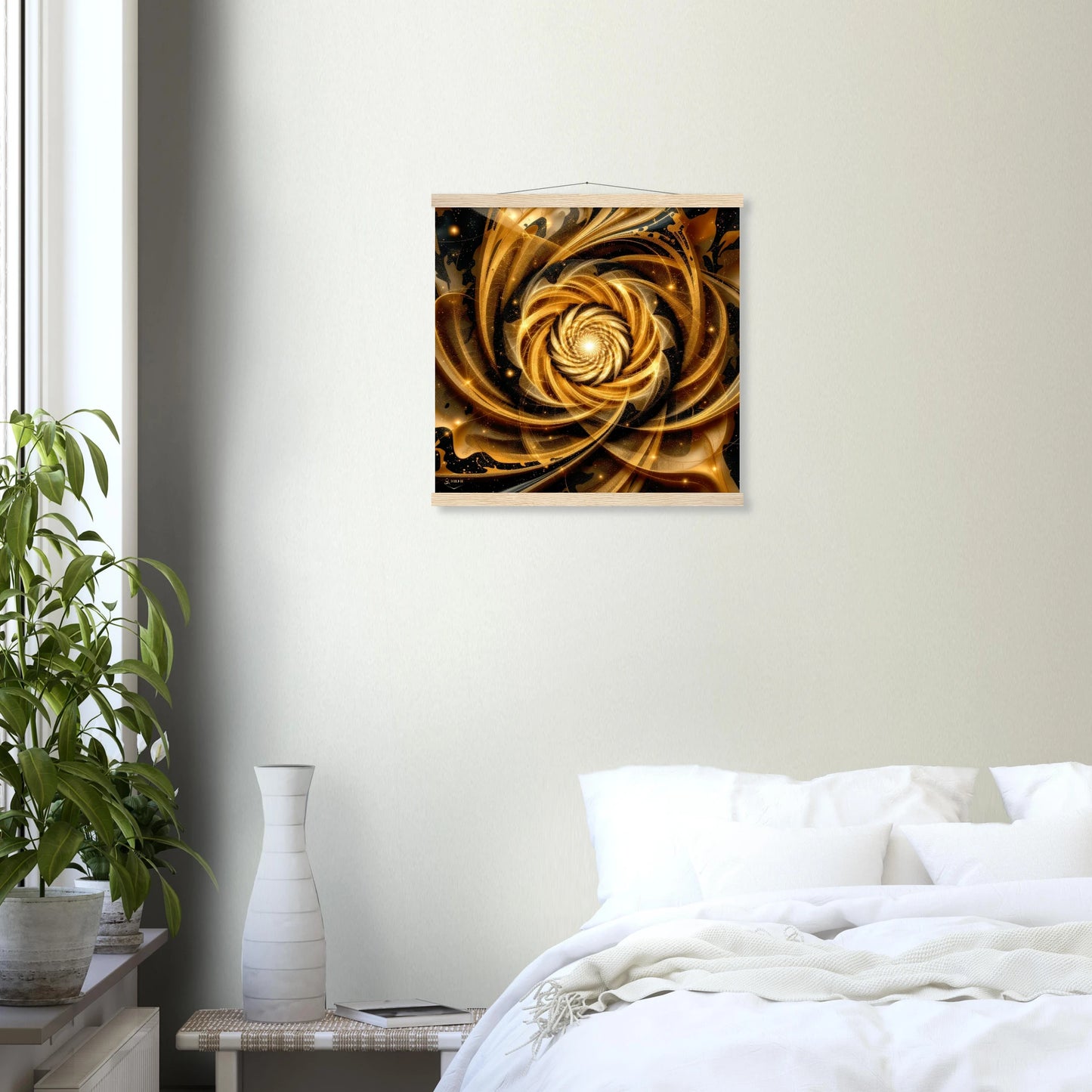 Premium psychedelische poster canvas schilderij wanddecoratie geometrie muur schilderijen houten hanger 50x50cm