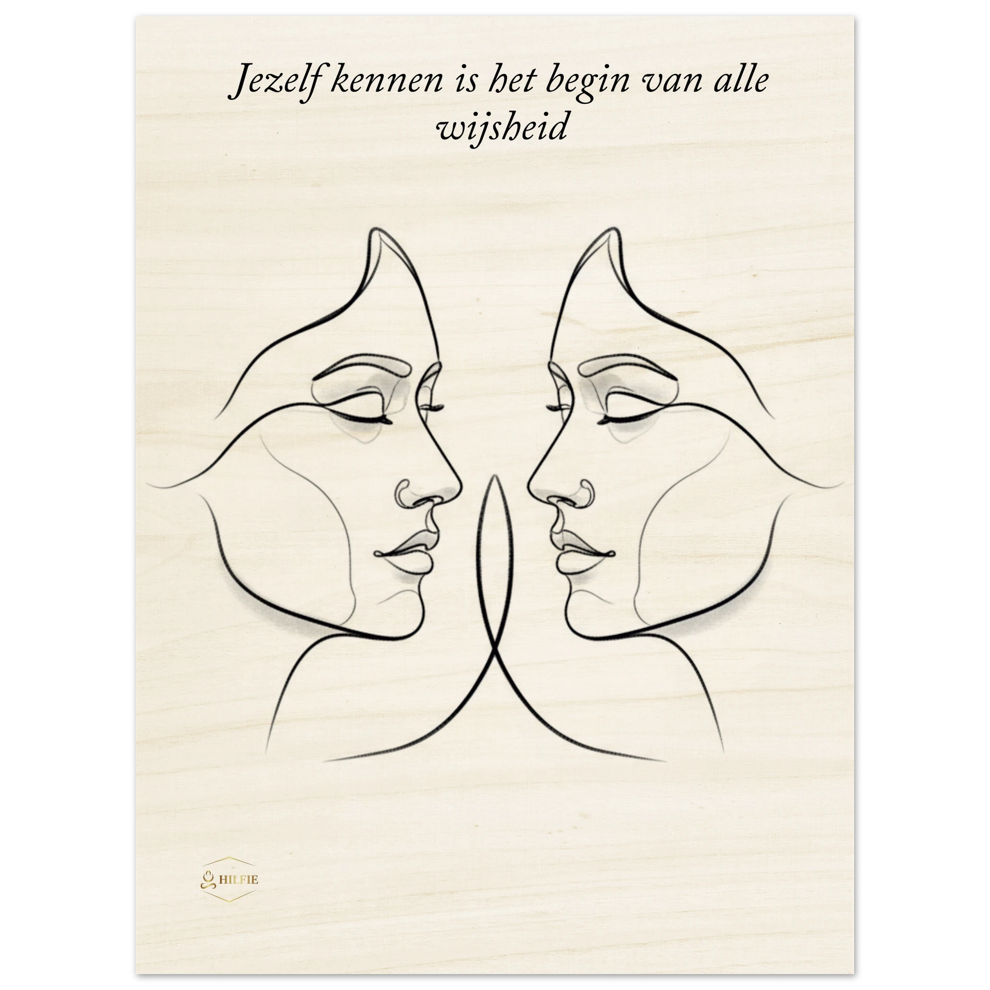 Houten poster wanddecoratie filosofische quote stoïcijns zelfkennis wijsheid 60x80cm