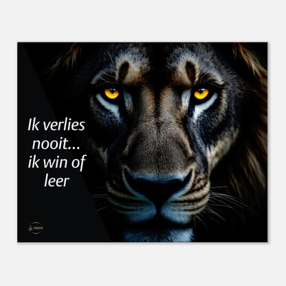 Leeuw canvas 60x75cm – Ik win of leer motivatie wanddecoratie